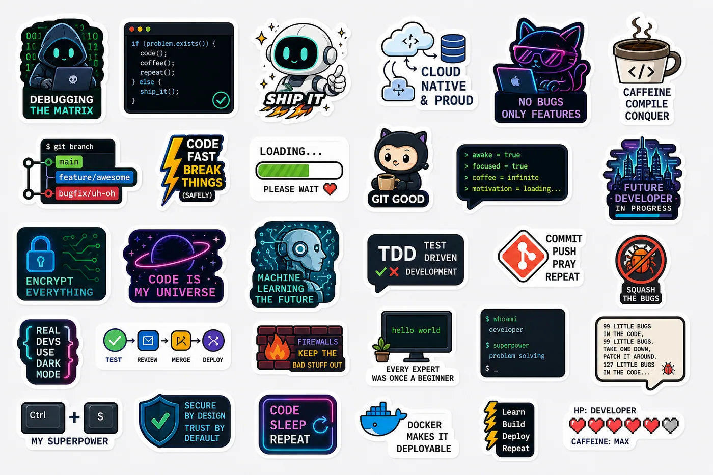 Hack the matrix sticker pack